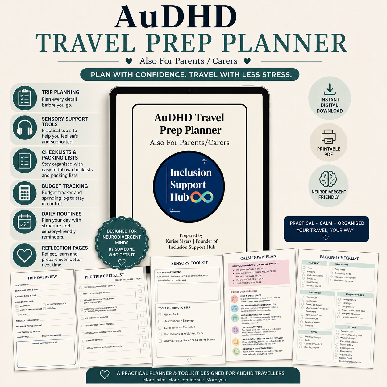 AuDHD Travel Prep Planner Product Image