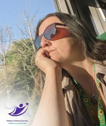 Gemma Davies looking out the window